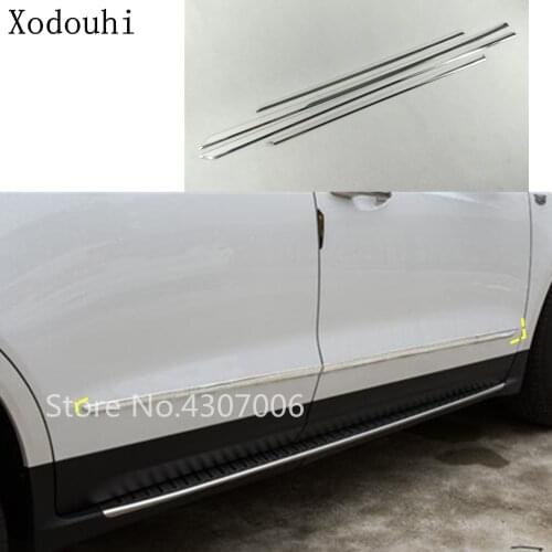 Car Styling Cover ABS Chrome Side Bottom Door Trim Frame Stick Strips Bumper 4pcs For Cadillac XT5 2017 2018 2019 2020
