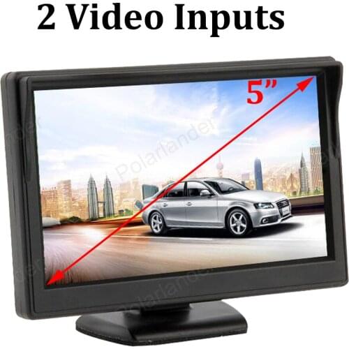 5 Inch TFT LCD Screen Car Monitor Parking Rear View Monitor Support VCD DVD rearview Camera 2 Video Inputs