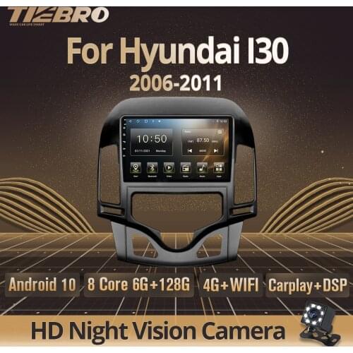 Tiebro 2DIN Car Radio For Hyundai-h I30 2006-2011 Android10.0 Auto Radio GPS Navigation Bluetooth Player Car Stereo Carplay IGO