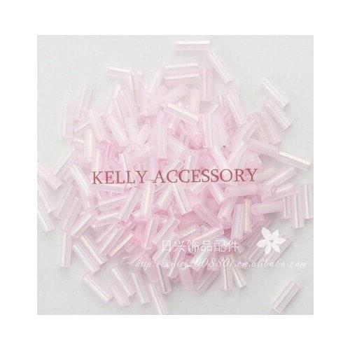 Free Shipping 200 Gram Tube Charms Pink Glass Seed Beads 2*6mm Jewelry Making DIY Beads Findings Handmade Glass Beads