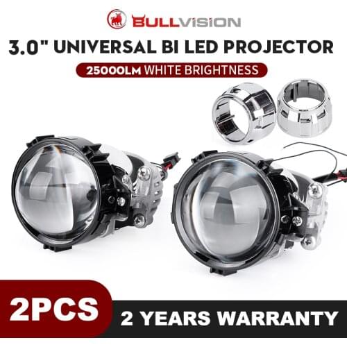 2PCS 3.0 Inch Bi LED Projector Lenses H1 Bulb 9005 9006 H4 H7 LED Lamps For Headlight Car-styling Retrofit Hi/Lo Beam Lens KQ