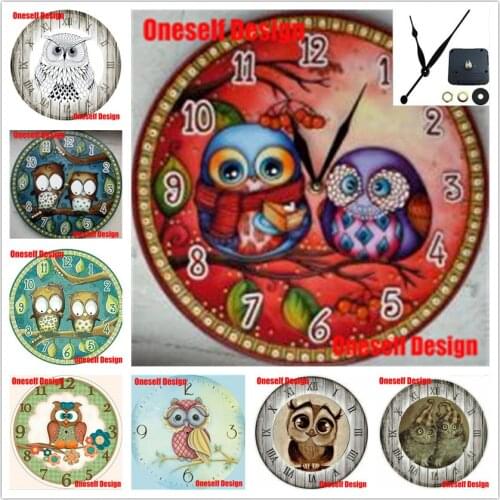 GREAT 5d diamond painting clock animal DIY diamond embroidery sale clock OWL 5d diamond mosaic sale clock picture of rhinestones