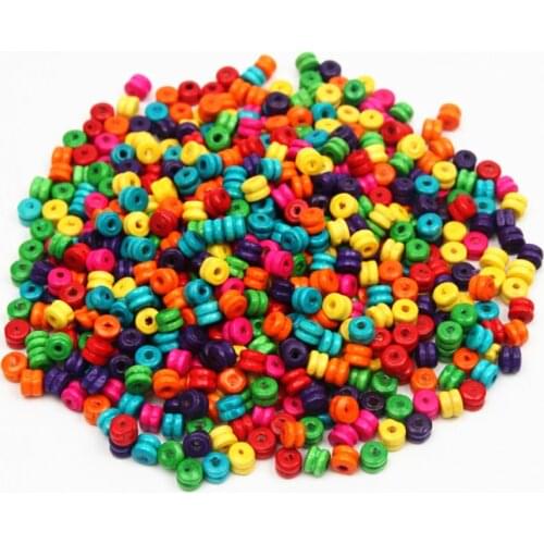 250pcs 7.5x5.5mm Mixed Natural Wood Spacer Beads Cylinder Loose Wooden Beads For Jewelry Making DIY Necklace Bracelet Craft