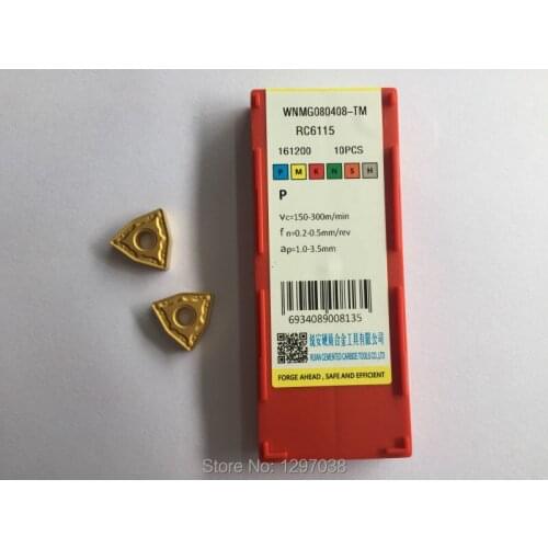 CNC carbide blade WNMG080408-TM-RC6115 semi finish machining,Low linear velocity continuous cutting Apply to Hard Steel parts