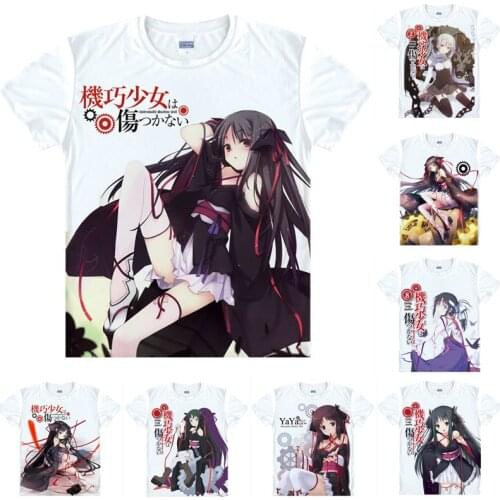 Coolprint Anime Shirt Unbreakable Machine-Doll T-Shirts Short Sleeve Kiko Shojo wa Kizutsukanai Yaya Cosplay Motivs Shirts