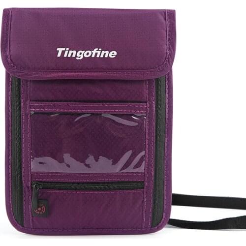 Travel reception slanting passport bags multi-functional RFID anti-theft neck card bag passport clip holder for men women
