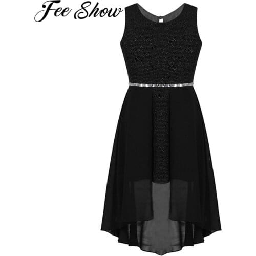 Elegant Girl High-low Dress Kids Dresses for Girls Childrens Lyrical Dance Wear Birthday Wedding Party First Communion Dress