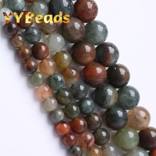 Natural Green Grass Jades Beads Rutilated Quartz Round Spacer Beads For Jewelry Making DIY Charm Bracelet 15" Strand 6 8 10 12mm