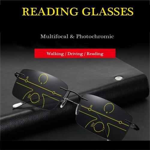 2021 Photochromism Progressive multifocal reading glasses men New Business reading glasses women anti-blue presbyopic glasses 1