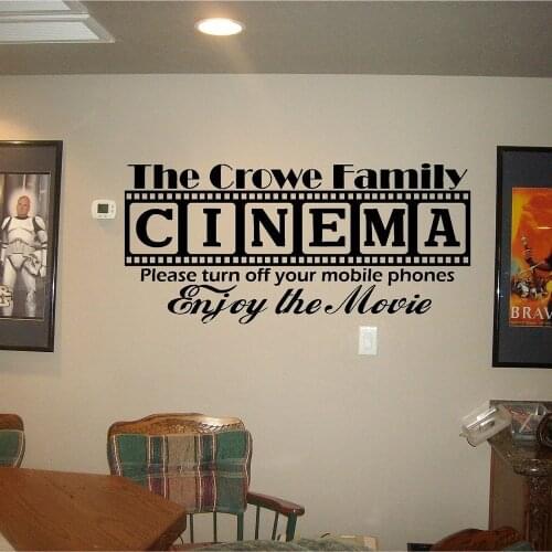 Cinema Theatre Vinyl Wall Sticker Vinyl Movie House Wall Decal Popcorn Cinematography Decoration Cinema Destign Wall Poster M119