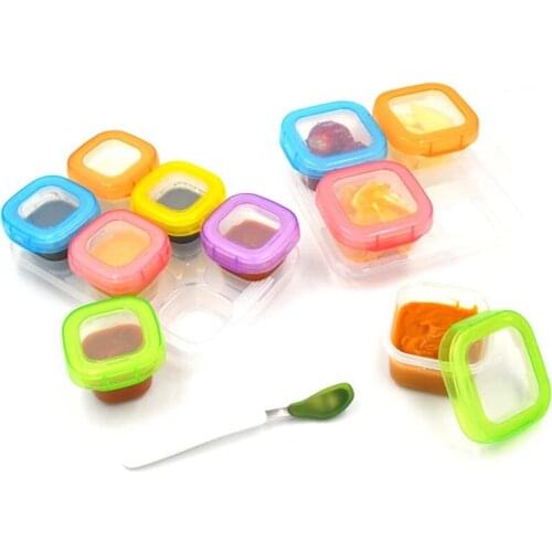 Baby Food Containers Snack Box Kids Toddler Milk Powder Formula Dispenser BPA Free Blocks Freezer Storage Containers 6Pcs 120ML