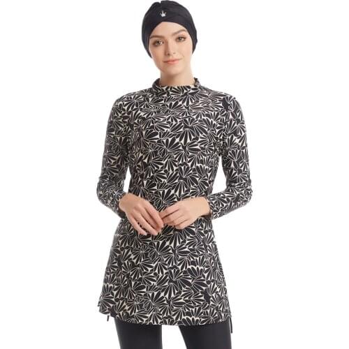 Muslim Swimwear Women Modest Patchwork Hijab Long Sleeves Sport Swimsuit Islamic muslimah Burkinis Wear Bathing Suit