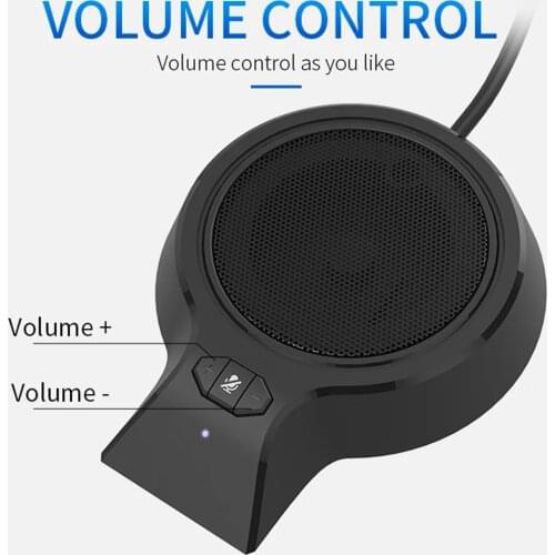 Mini USB Conference Computer PC Laptop Microphone Stereo Mic Volume Control