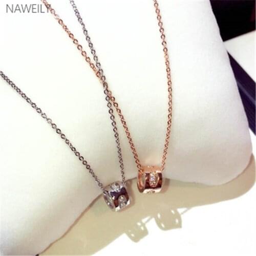 Fashion Beau Rhinestone Pendants Necklaces For Women Gold Silver Color Short Necklace 2019 New Round Pendant Clavicle Necklace
