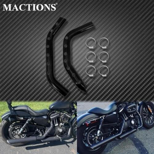 Motorcycle Front & Rear Exhaust Muffler Pipe Heat Shield Guard Protective Cover Black For Harley Sportster XL 1200 883 2004-2021