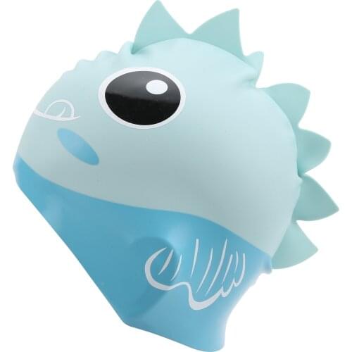 Cartoon Swimming Cap Children Silicone Kids Animal Swimming Pool Hat Waterproof Protect Ears Boys and Girls Swim Caps Hat