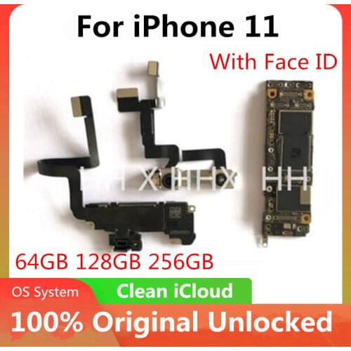 Unlocked Motherboard Free ICloud for IPhone 11 Motherboard with/Without Face ID Main Logicboard for IPhone XS XR Full Working