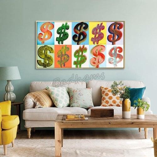 Pop Art Decor Painting Dollar Nordic Style Poster Studio Lucky Hanging Painting Modern Home Living Room Decoration Painting