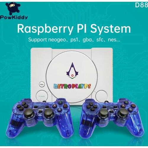 POWKIDDY D88 HDMI Raspberry Pie 30 Simulator Retro Player Video Game Console 3D NEW Games Bulit In 7000 Games Double Gamepads