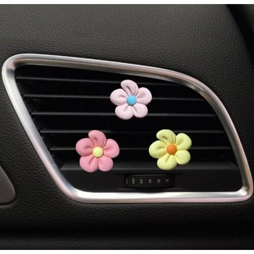Lovely color flower shape car air freshener decoration clip Colorful flowers Car perfume