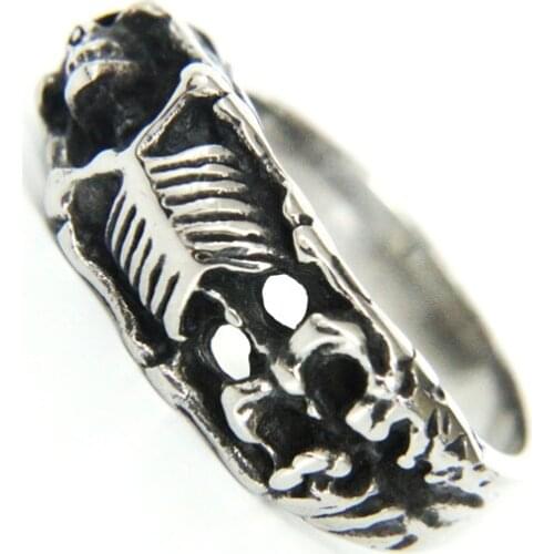 Drop Ship Skull Ring 316L Stainless Steel Mens Women Fashion Motor Biker Skull Ring