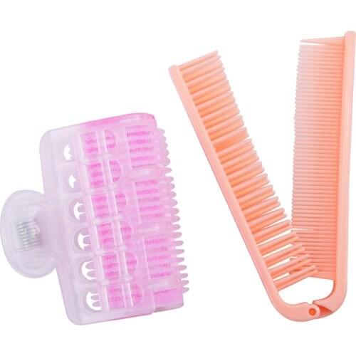 DIY Grip Cling Hair Makers Curler Bendy Twist Curls Hair Rollers & Plastic Hair Styling Folding Comb