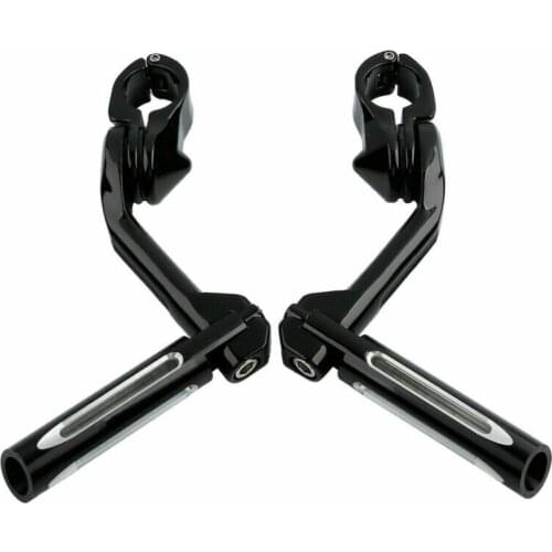 Motorcycle 1.25'' Adjustable Highway Footrest Foot Peg Long Angled Mount For Harley Touring