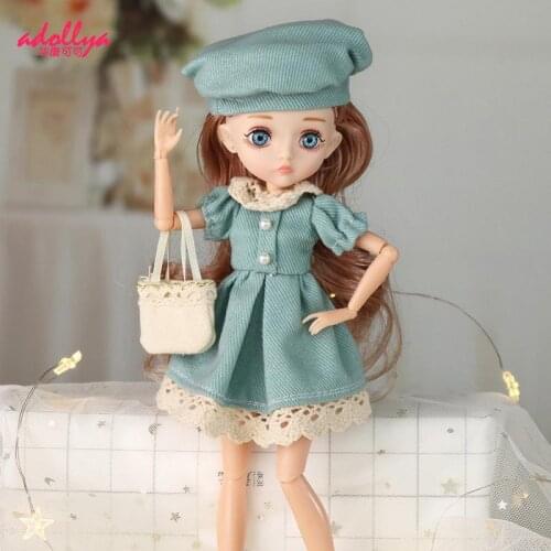Adollya 1/6 BJD Doll Full Set Fashion Kawaii Princess Toys For Girls Female Body With Clothes Movable Joints Dolls For Girls BJD