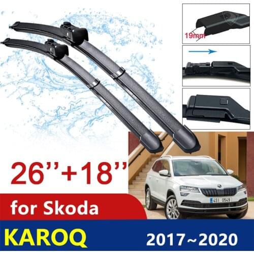 Car Wiper Blades for Skoda Karoq 2017~2020 Front Windscreen Windshield Wipers Car Accessories Stickers 2018 2019