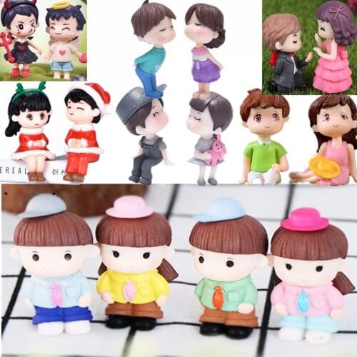 Cute Mini Figurines Miniature Old Granny Grandpa Resin Crafts Ornament Fairy Garden Supplies Mini Home Decoration