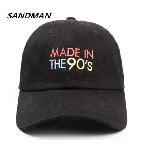SANDMAN Letter MADE IN THE 90S Snapback Cap Cotton Baseball Cap For Men Women Adjustable Hip Hop Dad Hat Bone Garros