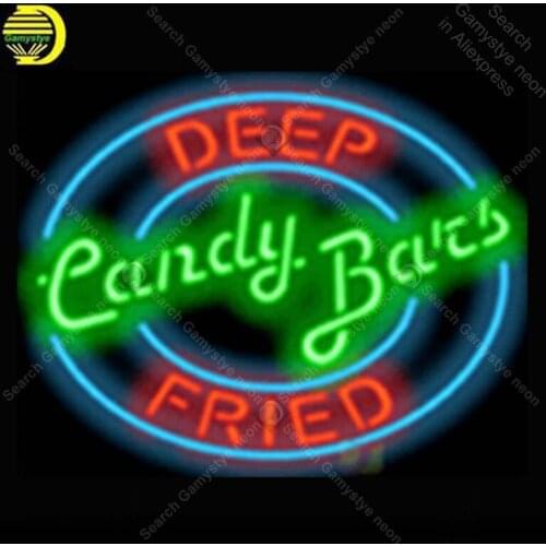 Candy Bats Deep Fried NEON LIGHT SIGN Neon Sign lamp REAL GLASS Tube BEER PUB Store Display Handcraft Iconic Sign