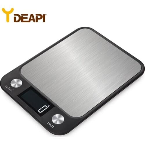 YDEAPI LCD Display 5/10kg Multi-function Digital Food Kitchen Scale Stainless Steel Weighing Food Scale Cooking Tools Balance