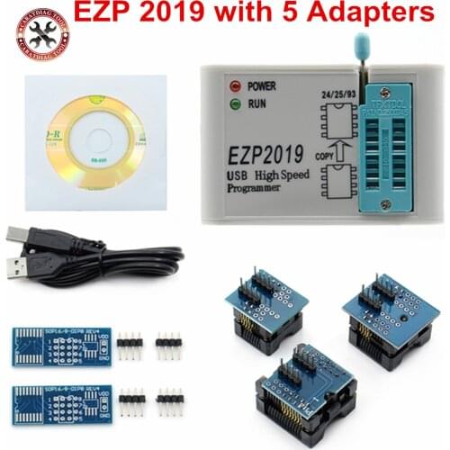 Factory Price!! Newest Version EZP2019 High-speed USB SPI Programmer Support24 25 93 EEPROM 25 Flash BIOS Chip+5 Socket