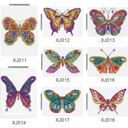 Butterfly Makeup Mirror Ultra-thin Sliver Make Up Pocket DIY Folding Vanity Mirrors Special Shaped Diamond Painting