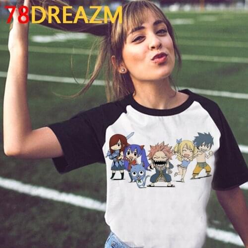 Fairy Tail top tees t-shirt female couple harajuku kawaii japanese 2021 grunge clothes ulzzang couple clothes