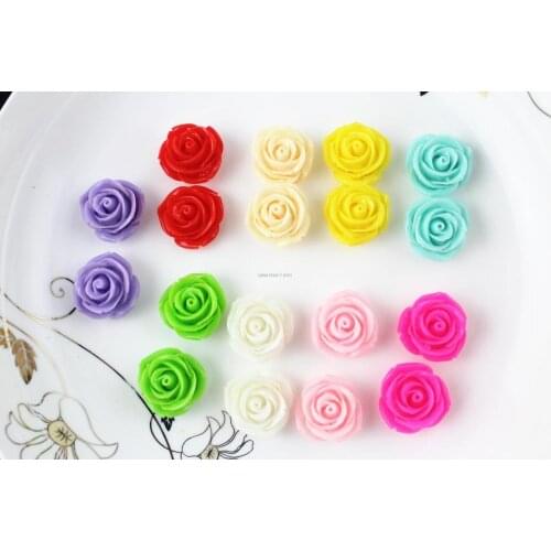 10pcs big 3d rose resin flower cabochon,charm beads 25mm Flatback for Craft making, DIY Accessory, ring hair clips diy