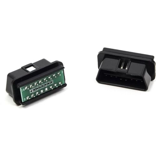 16 Pin OBD II OBD 2 Middle Circuit Board Male Connector Plug DIY Shell Adapter For GPS