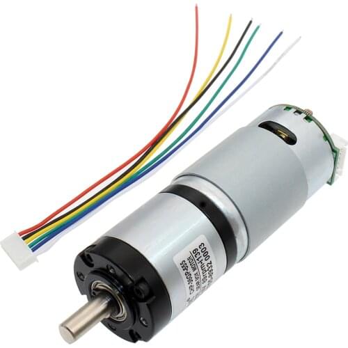 24V DC Magnetic Holzer Speed Encoder Planetary Deceleration Gear Motor for Big Load Smart Robot Car Chassis Mecanum Wheel