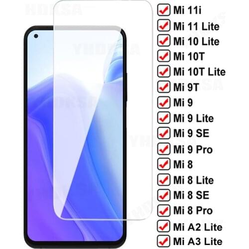 9D Protective Glass For Xiaomi Mi 11 10 Lite 10i 11i 9T 10T Pro 5G Tempered Screen Protector Mi 8 9 SE A2 A3 CC9 CC9E Play Glass