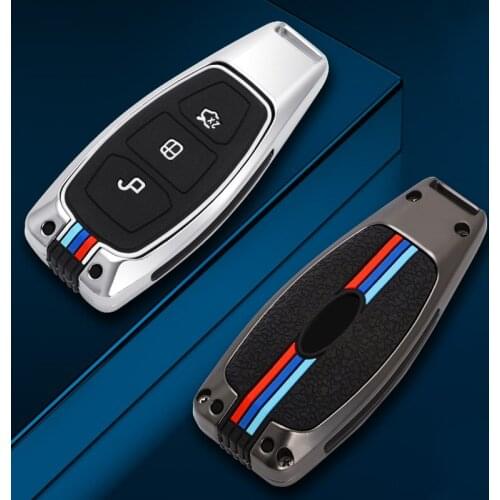 Keychain 3 Button Zinc Alloy Car Key Case Fob Key Cover For Ford Focus 3 MK3 MK4 C-Max Mondeo Kuga Fiesta Car Key Shell