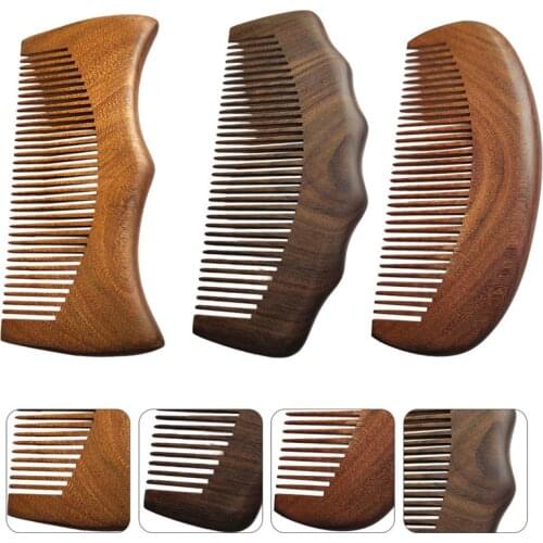 3pcs Anti-static Comb Sandalwood Comb Hair Comb Wood Hair Comb for Salon Home Women