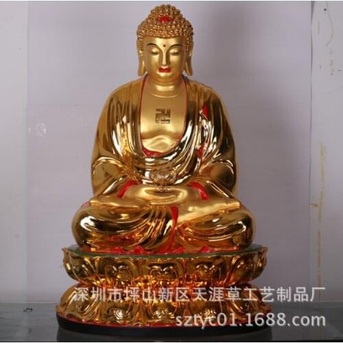 Guangdong wholesale custom large gilded Buddha temple resin crafts ornaments large big day, if 110 cm