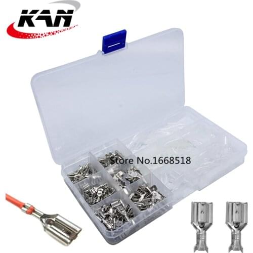 270Pcs/Set Insulated Electrical Wire Male & Female Crimp Terminals 2.8/4.8/6.3mm Spade Connectors Assortment Kit with Box