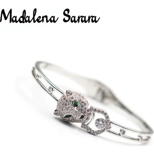 MADALENA SARARA AAA Cubic Zirconia Bangle Girls Bangle Leopard Style Prong Setting Handmade So Cute For Gift