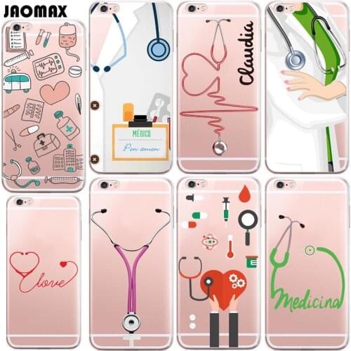 Cute Cartoon Medicine Doctor Case For iPhone 11 X Xs Max 8 6S 6 Plus 5S SE 7 Plus Transparent Clear Soft Silicone Phone Cover