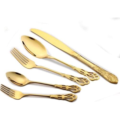 304 Stainless Steel Flatware Set Black Dinnerware Set Cutlery Set Tableware Silverware Set Western Food Fork Knife Drop Shipping