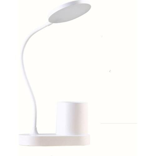 Flexible Hose Desk Lamp, LED Desk Light with 3 Color Modes, Eye Protection Dimmable Desk Lamp with Pen Holder for Bedroom