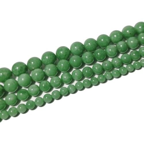 Natural Green Angelite Stone Beads Loose Round Gemstone Spacer Beads For Jewelry Making DIY Bracelet Accessories 6 8 10 12MM