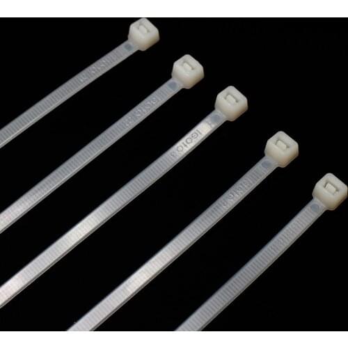 Nylon Cable Ties Self-Locking Plastic 100pcs/bag White/Black Fasten Loop tie Organiser Fasten Width:4-4.8mm Length:150-400mm